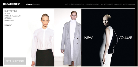 Jil Sander, lo store on line