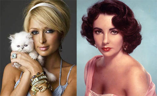 Paris Hilton shoe - Out, Elizabeth Taylor perfume - In