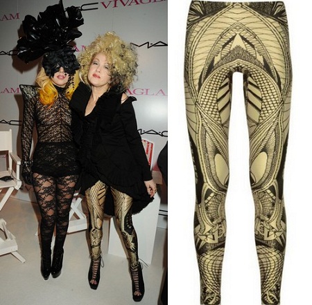 Cindy Lauper in leggings Alexander McQueen.