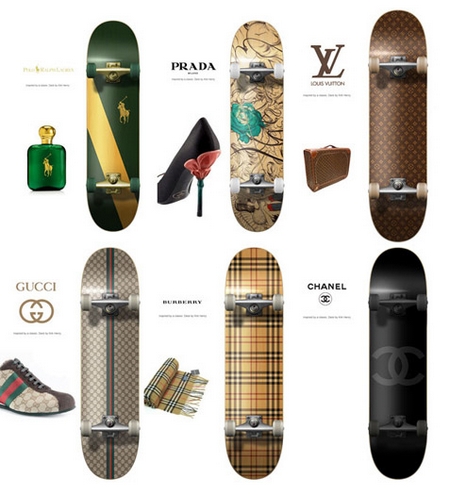 Skateboard d'Haute Couture by Kirk Henry's