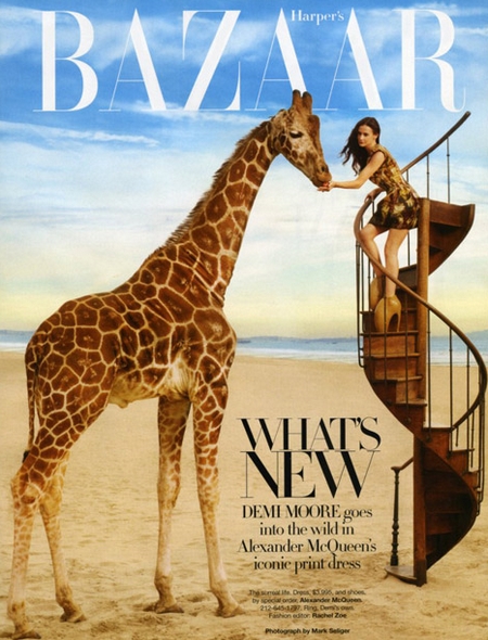 Demi Moore su Harper's Bazaar di aprile 2010