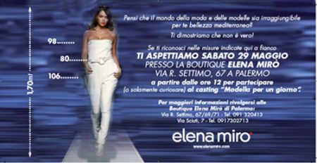 Elena Mirò: a Palermo il casting Modelle per un giorno