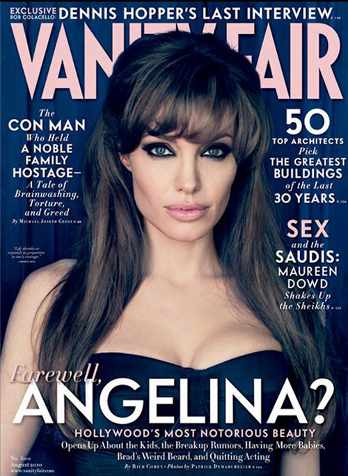 Angelina Jolie Addio? Sulla Copertina di Vanity Fair di Agosto 2010