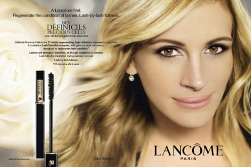 Julia Roberts volto Mascaras Lancôme