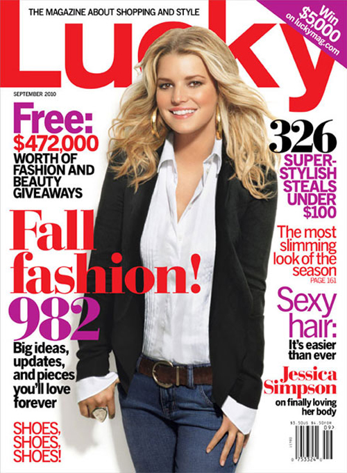 Jessica Simpson su Lucky di Settembre 2010 svela il segreto del suo nuovo look 