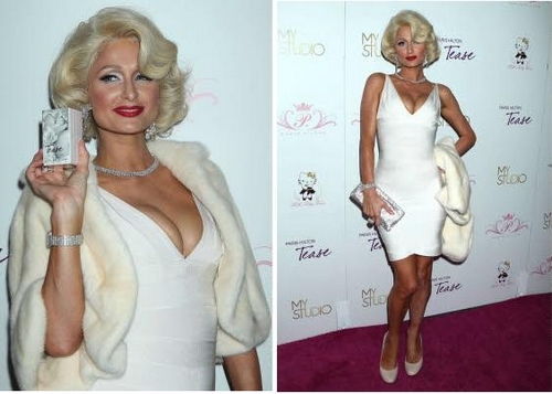 Paris Hilton presenta Tease con un look da Marilyn Monroe