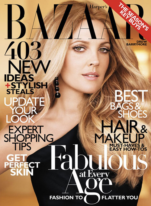 Drew Barrymore su Harper’s Bazaar Ottobre 2010 