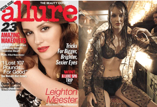 Leighton Meester posa sexy in LV per Allure di gennaio