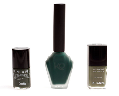 Smalti Capodanno 2010: tris in verde con Chanel Les Khakis limited edition 