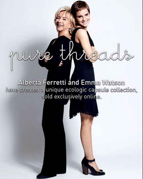 E’ arrivata online Pure Threads, la collezione p/e 2011 di Alberta Ferretti e Emma Watson  