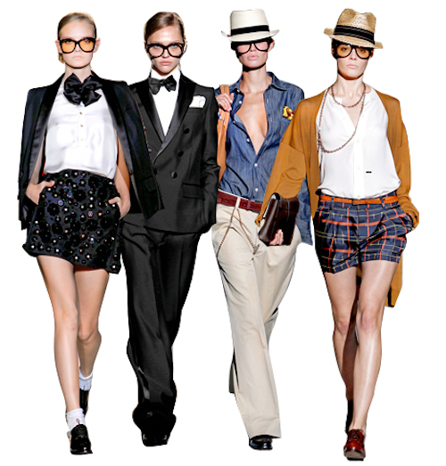 Il look androgino di Dsquared² per la p/e 2011