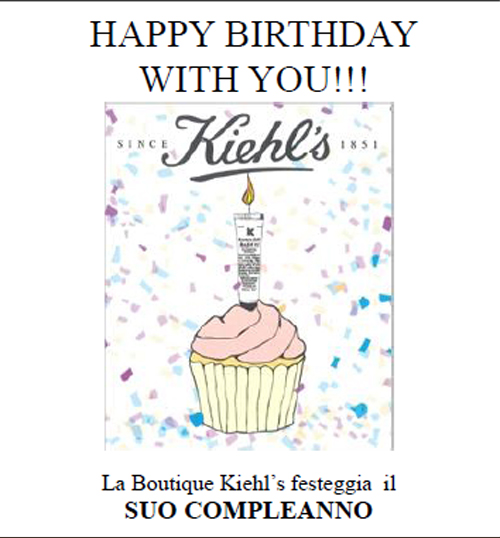 Omaggi da Kiehl’s di Brera, Milano, per il primo compleanno della boutique