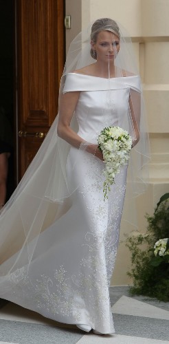 Charlene Wittstock sposa da favola in Giorgio Armani
