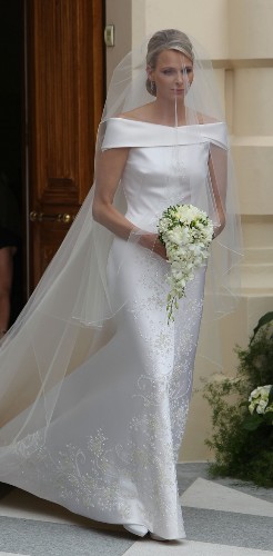 Charlene Wittstock veste giorgio Armani per il suo matrimonio con il Principe alberto di Monaco