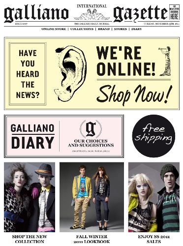 Galliano: apre il primo online store ufficiale 