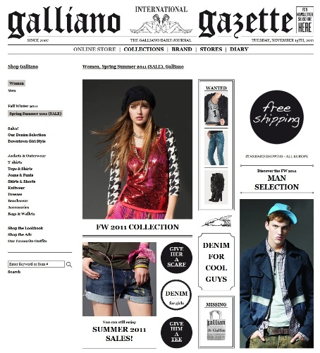 galliano negozio online apertura store ufficiale online