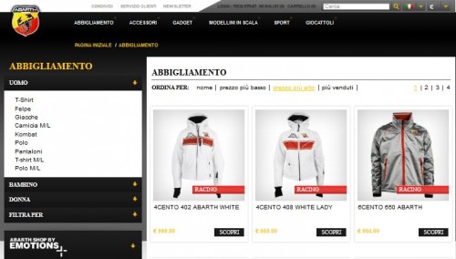 Abarth apre il suo store online