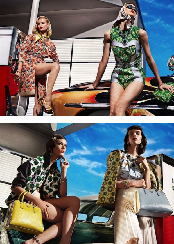 Prada: glam da pin up e allure Fifty per l'adv p/e estate 2012 firmato Steven Meisel