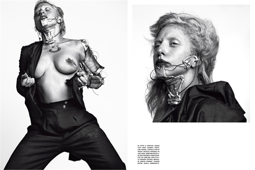 Una robotica Lady Gaga sulla cover di Vogue Uomo di Gennaio