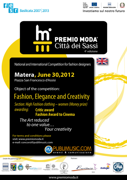 A Matera il 30 giugno finalissima del premio “Città dei Sassi” per stilisti emergenti 