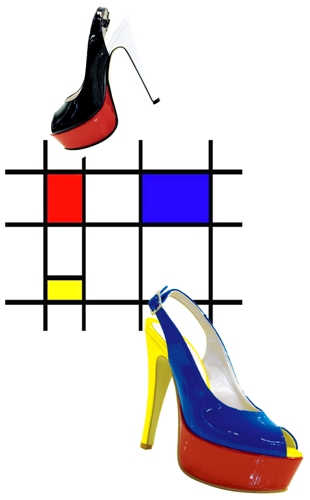 Miss Roberta scarpe tributo omaggio mondrian