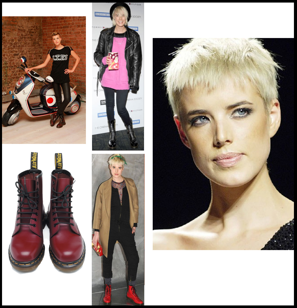 top model Agyness Deyn stilista stivali anfibi Dr Martens