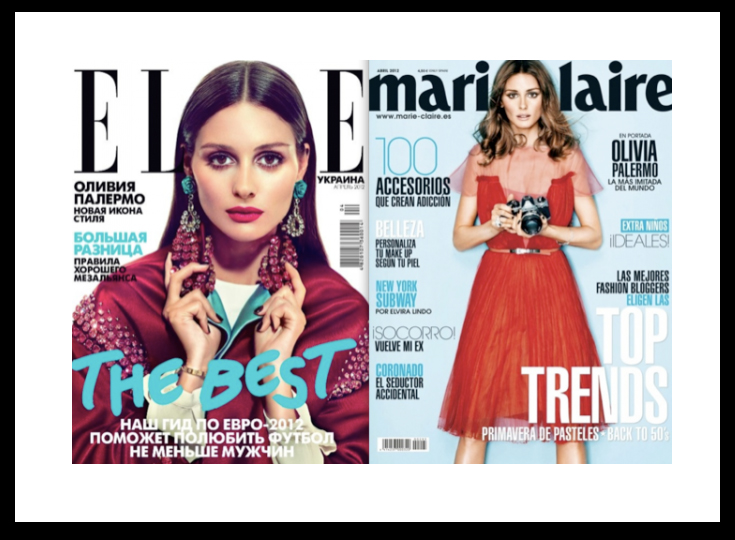 Olivia Palermo copertina di Elle e Marie Claire di aprile