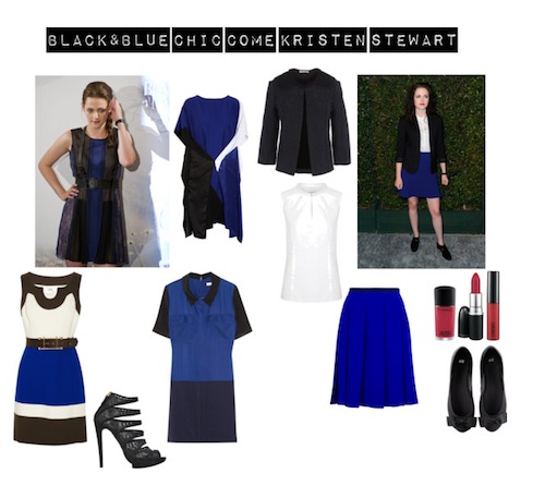 Idee look: il mix blu e nero è amatissimo anche da Kristen Stewart