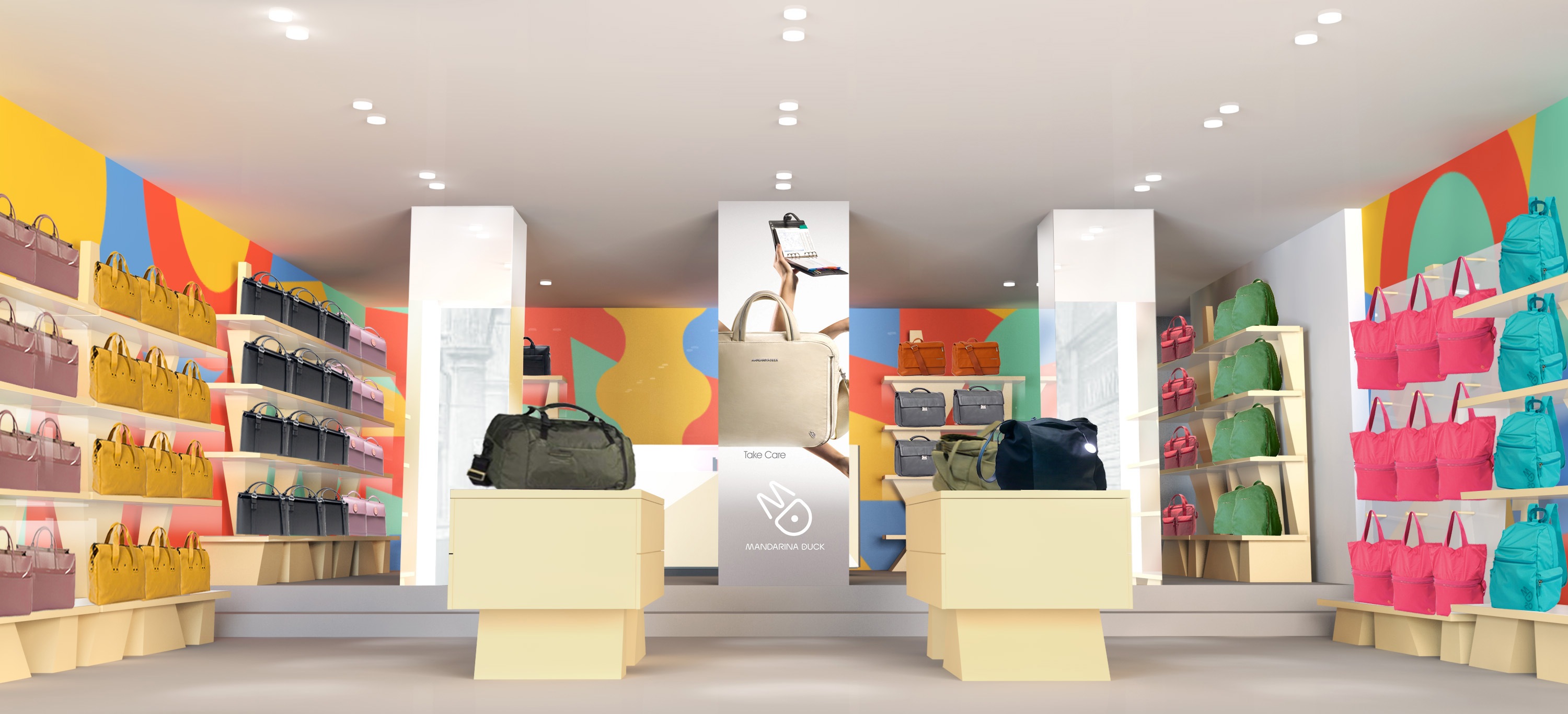 Mandarina Duck rinnova il flagship store di Bologna con allegria e colore