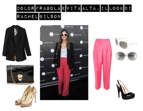 idee look pants vita alta color fragola Rahel Bilson