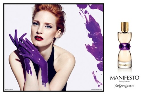 Jessica Chastain testimonial di Manifesto, il nuovo profumo di Yves Saint Laurent