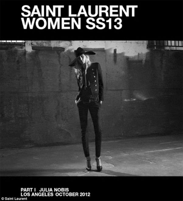 Saint Laurent Paris adv p/e 2013 firmato da Hedi Simane