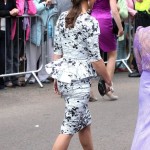 Pippa Middleton abito Tabitha Webb scarpe Gucci