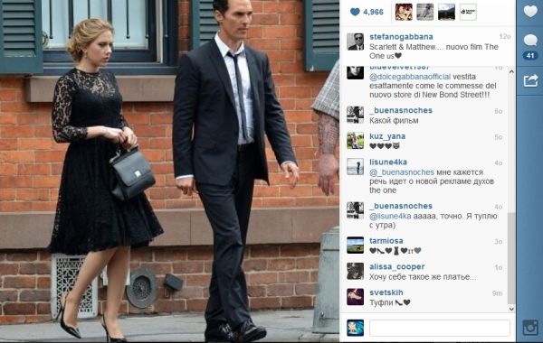 Dolce & Gabbana adv, Scarlett Johansson e Matthew McConaughey a New York