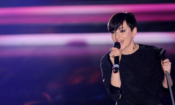 Italian singer Arisa performs on the sta