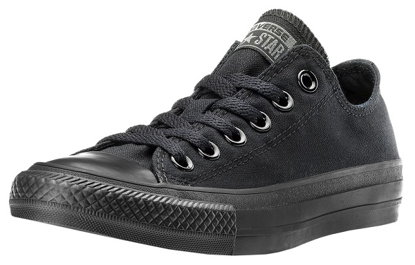 converse basse total black fronte