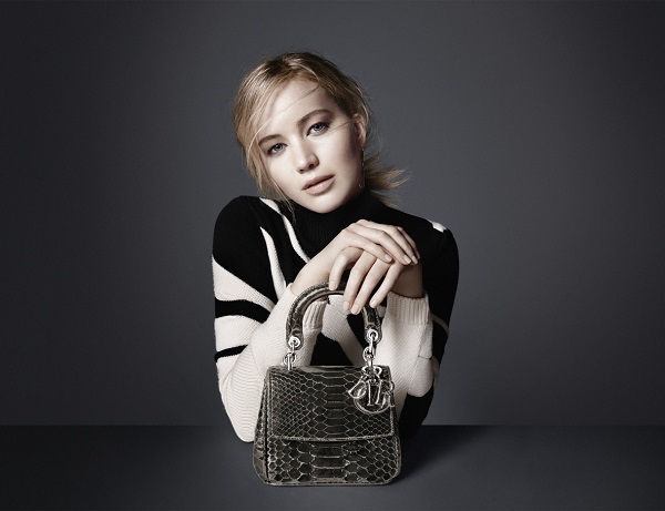 Dior Leather ADV a/i 2015-2016, protagonista Jennifer Lawrence