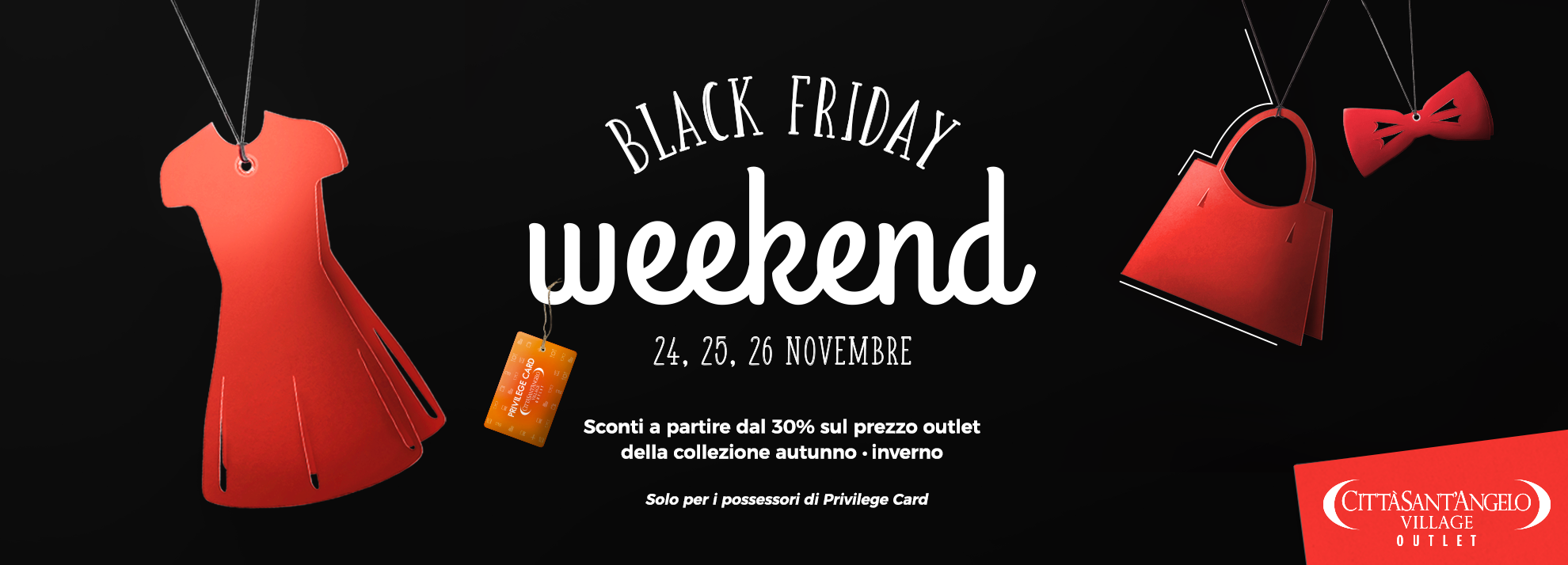 Il Black Friday non vi basta? Scopri il “Black Friday Weekend” del Città Sant’Angelo Village Outlet!